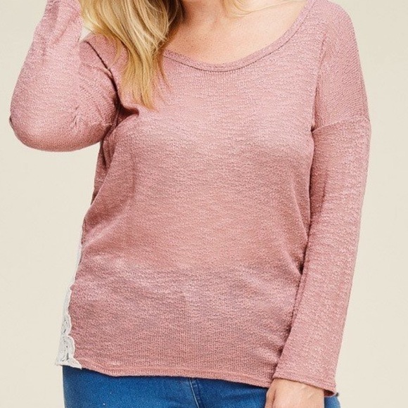 Papermoon Plus Navy Long Sleeve Cross Back Top - Picture 5 of 7